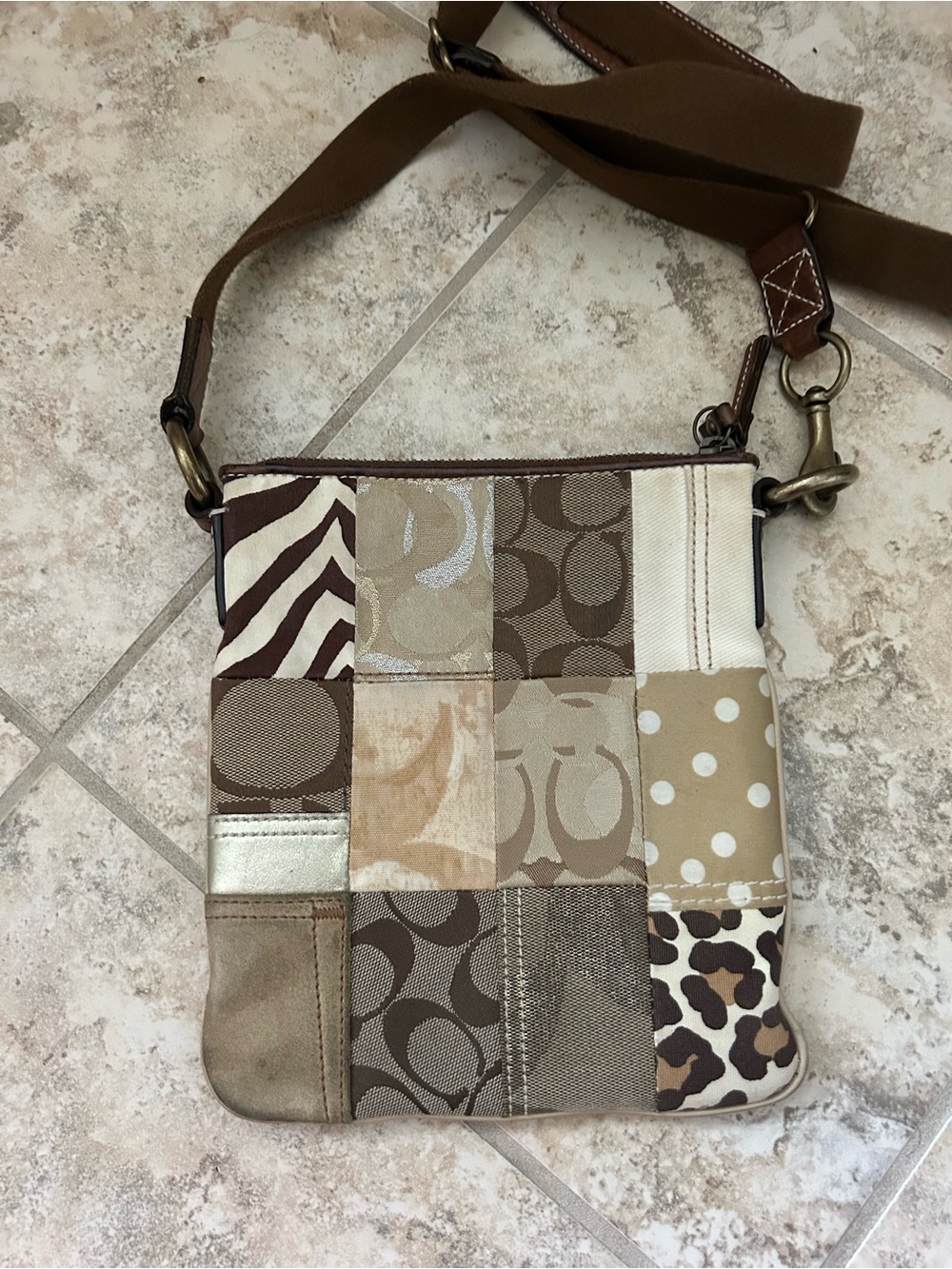 Coach Patchwork Crossbody Shoulder Bag in Neutrals vintage